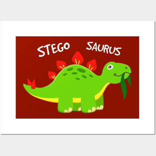 Cute Stegosaurus for Kids Posters and Art